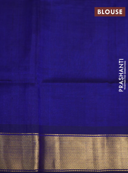 Silk cotton saree pink and blue with allover paalum pazhamum checks & zari buttas and zari woven border