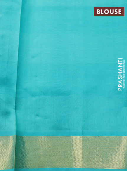 Silk cotton saree deep maroon and teal blue with allover paalum pazhamum checks & zari buttas and zari woven border