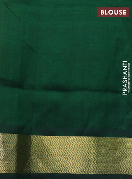 Silk cotton saree multi colour and green with allover paalum pazhamum checks & zari buttas and zari woven border