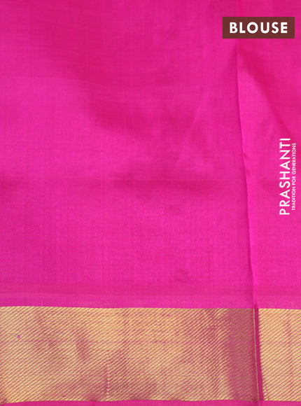 Silk cotton saree cream and pink with allover paalum pazhamum checks & zari buttas and zari woven border