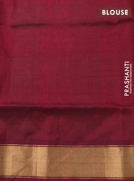 Silk cotton saree multi colour and maroon with allover paalum pazhamum checks & zari buttas and zari woven border