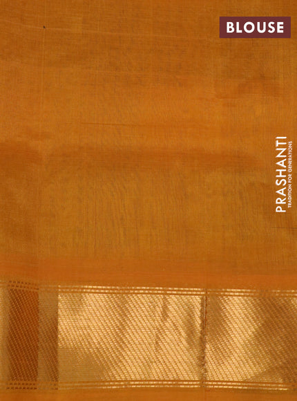 Silk cotton saree multi colour and mustard yellow with allover paalum pazhamum checks & zari buttas and zari woven border