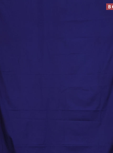 Semi crepe saree navy blue and deep purple with plain body and zari woven border