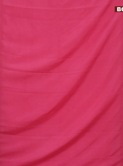 Semi crepe saree peach pink and maroon with plain body and rettapet zari woven border