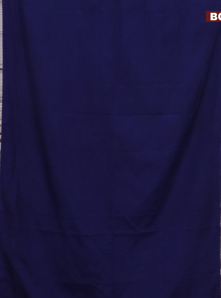 Semi crepe saree navy blue and wine shade with plain body and rettapet zari woven border