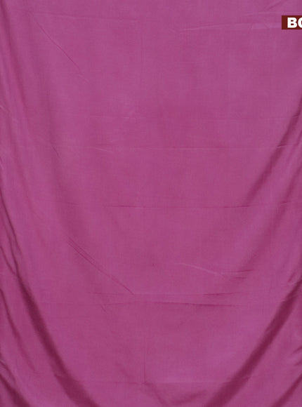 Semi crepe saree mauve pink and wine shade with plain body and rettapet zari woven border