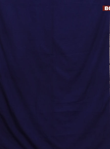 Semi crepe saree navy blue and wine shade with plain body and rettapet zari woven border