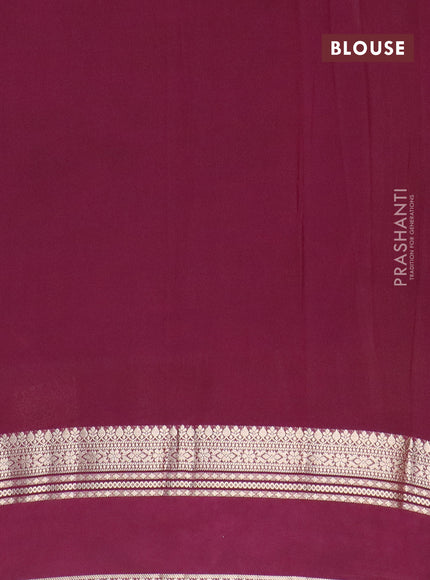 Semi crepe saree navy blue and wine shade with plain body and rettapet zari woven border