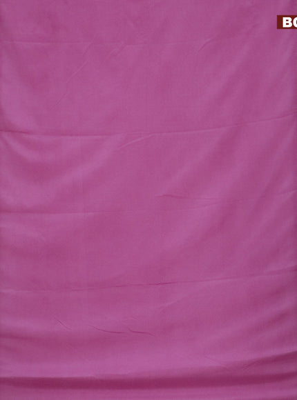 Semi crepe saree mauve pink and deep maroon with plain body and rettapet zari woven border