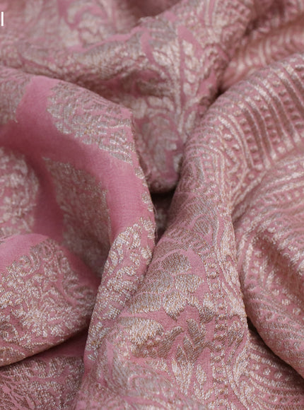 Banarasi georgette saree pastel pink with allover thread & zari woven butta weaves and woven border