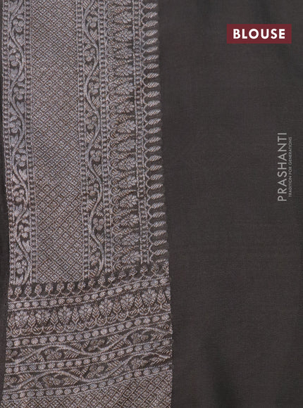 Banarasi georgette saree grey shade with allover thread & zari woven geometric weaves and woven border