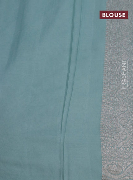 Banarasi georgette saree pastel blue with allover thread & zari woven butta wevaes and woven border