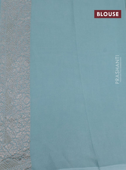 Banarasi georgette saree pastel blue with allover thread & zari woven butta wevaes and woven border