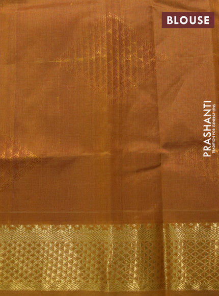 Silk cotton saree maroon and mustard yellow with allover self emboss & jacquard and zari woven border