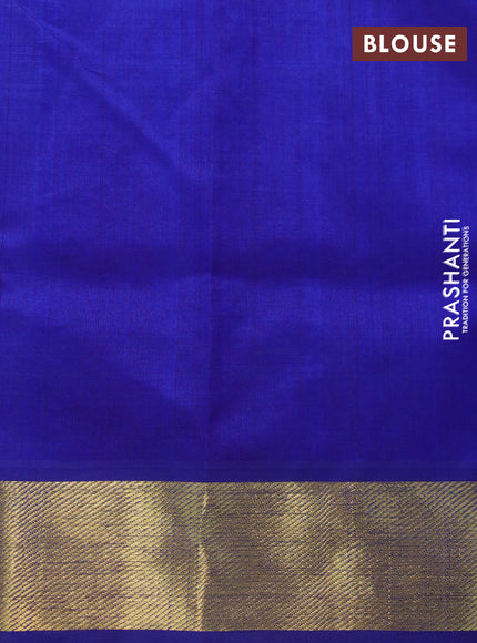 Silk cotton saree pink and blue with zari woven buttas and zari woven border