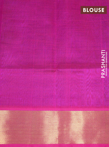 Silk cotton saree violet shade and pink with paisley zari woven buttas and zari woven border