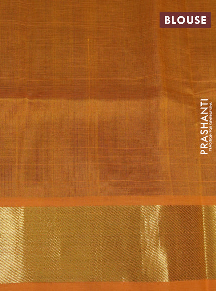 Silk cotton saree maroon and mango yellow with rudhraksha zari woven buttas and zari woven border