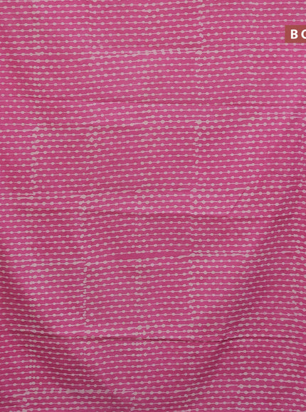 Jaipur cotton saree pink with allover prints in borderless style