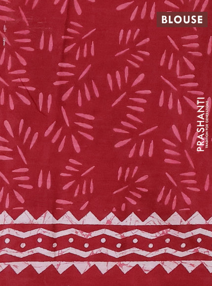 Jaipur cotton saree maroon with allover dabu prints and printed border