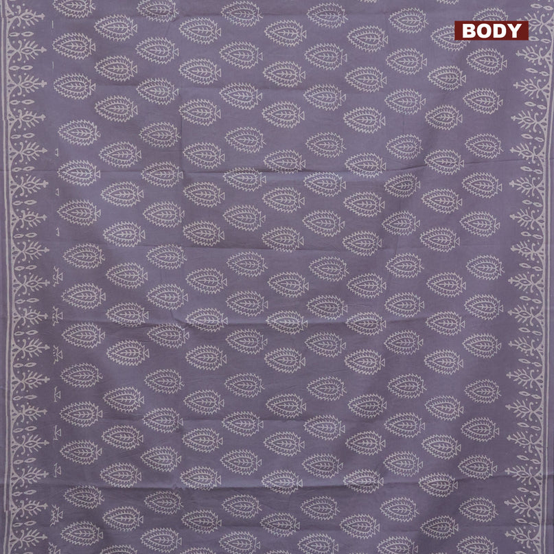 Jaipur cotton saree grey shade with butta prints and printed border