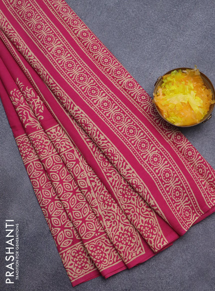 Jaipur cotton saree pink with butta prints and printed border