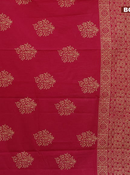 Jaipur cotton saree pink with butta prints and printed border