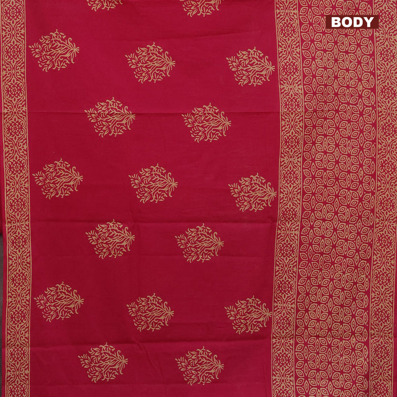 Jaipur cotton saree pink with butta prints and printed border