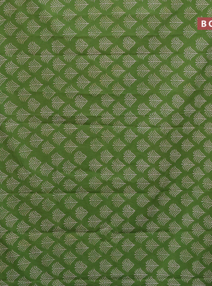 Jaipur cotton saree light green with butta prints and printed border