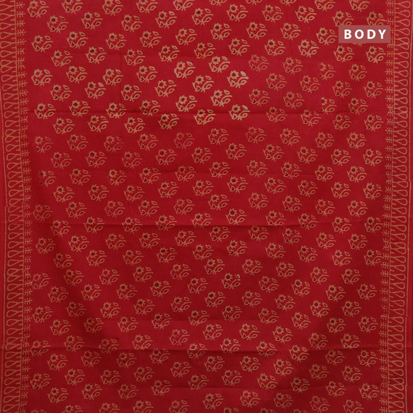 Jaipur cotton saree red with butta prints and printed border