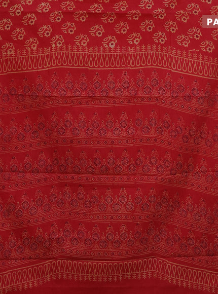 Jaipur cotton saree red with butta prints and printed border