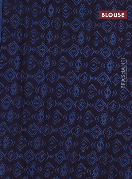 Jaipur cotton saree dark green and dark blue with butta prints and printed border