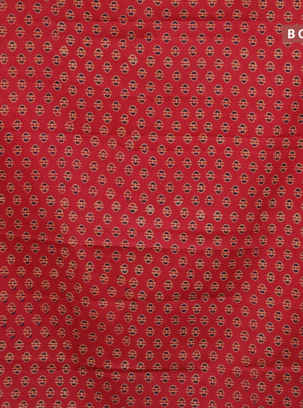 Jaipur cotton saree tomato red with butta prints and printed border