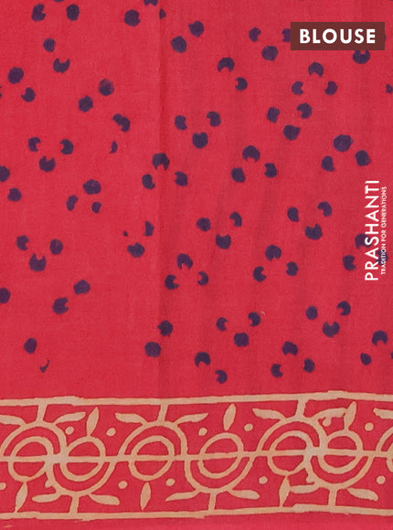 Jaipur cotton saree tomato red with butta prints and printed border