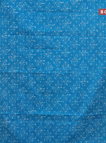 Jaipur cotton saree blue with allover prints and printed border