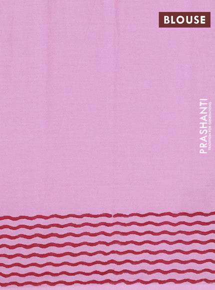 Jaipur cotton saree light pink with floral butta prints and printed border