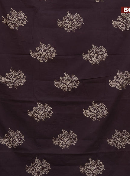 Jaipur cotton saree brown shade with butta prints and printed border