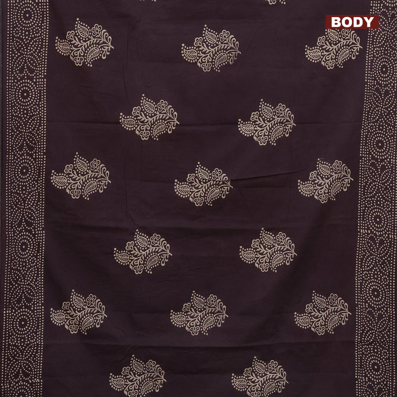 Jaipur cotton saree brown shade with butta prints and printed border