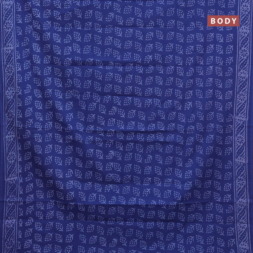 Jaipur cotton saree blue with allover butta prints and printed border