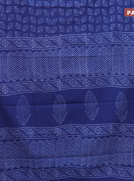 Jaipur cotton saree blue with allover butta prints and printed border