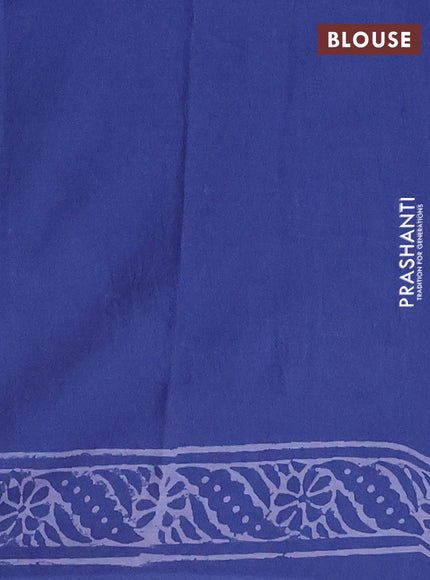 Jaipur cotton saree blue with allover butta prints and printed border