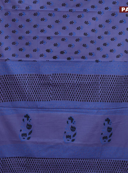 Jaipur cotton saree blue shade with butta prints and printed border