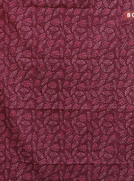 Jaipur cotton saree maroon shade with allover batik prints and printed border