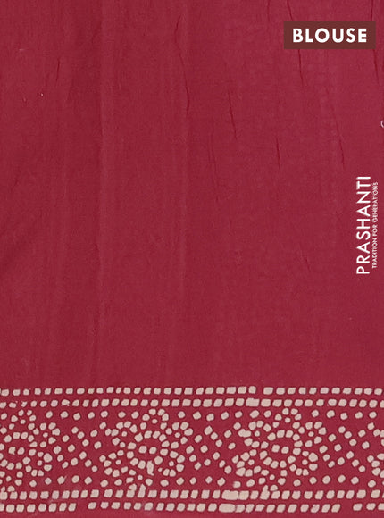 Jaipur cotton saree maroon with allover butta prints and printed border