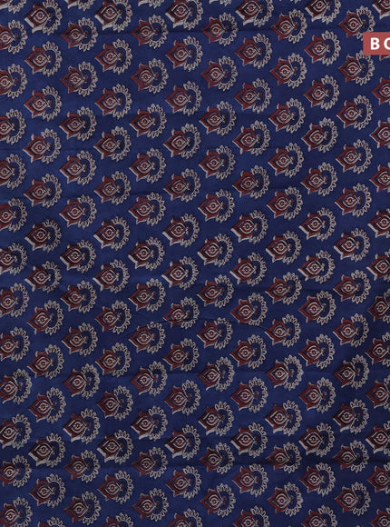 Jaipur cotton saree blue and navy blue with butta prints and printed border