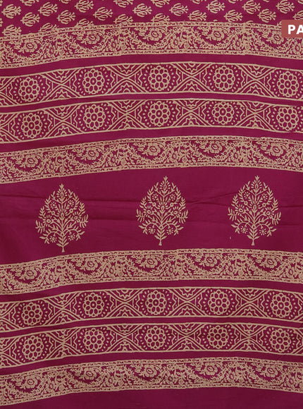 Jaipur cotton saree magenta pink with allover butta prints and printed border