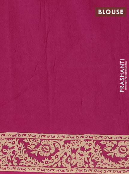 Jaipur cotton saree magenta pink with allover butta prints and printed border