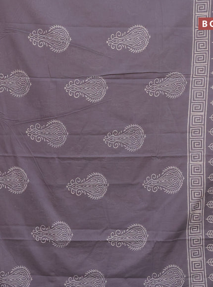 Jaipur cotton saree grey shade with butta prints and printed border