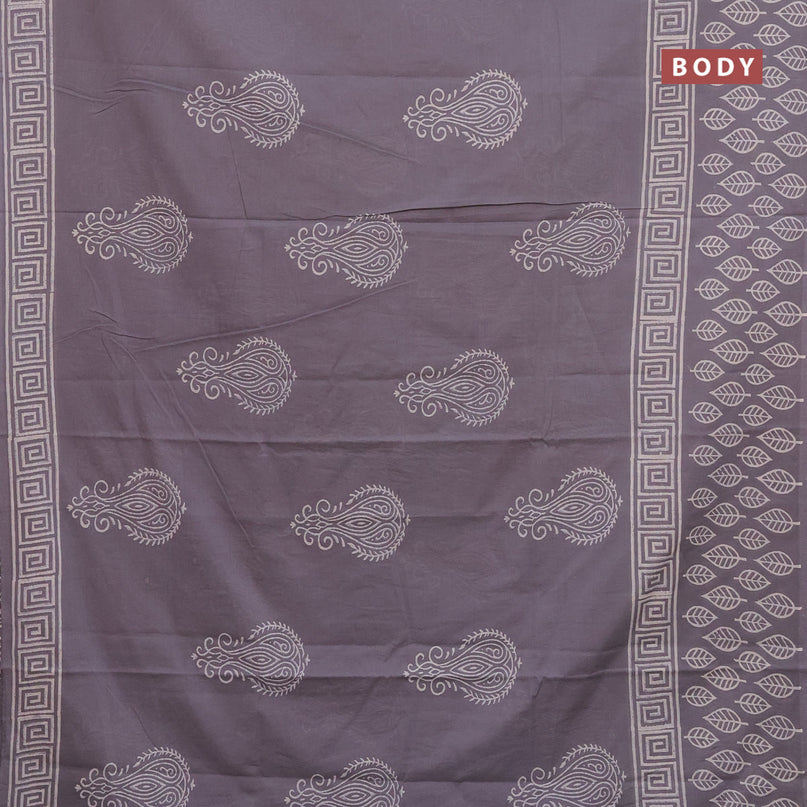 Jaipur cotton saree grey shade with butta prints and printed border