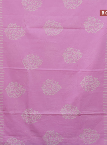 Jaipur cotton saree light pink with butta prints and printed border