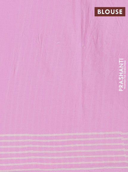 Jaipur cotton saree light pink with butta prints and printed border